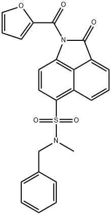 N-benzyl-1-(furan-2-carbonyl)-N-methyl-2-oxobenzo[cd]indole-6-sulfonamide Structural