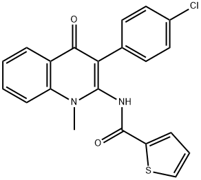 N-[3-(4-chlorophenyl)-1-methyl-4-oxoquinolin-2-yl]thiophene-2-carboxamide Structural