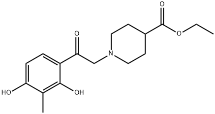 ethyl 1-[2-(2,4-dihydroxy-3-methylphenyl)-2-oxoethyl]piperidine-4-carboxylate Structural