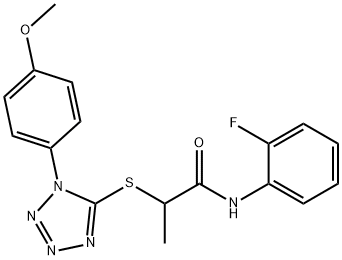 N-(2-fluorophenyl)-2-[1-(4-methoxyphenyl)tetrazol-5-yl]sulfanylpropanamide Structural