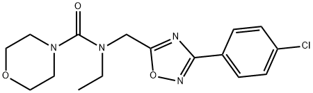 N-[[3-(4-chlorophenyl)-1,2,4-oxadiazol-5-yl]methyl]-N-ethylmorpholine-4-carboxamide Structural