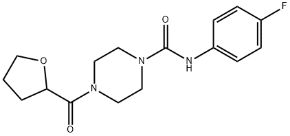 N-(4-fluorophenyl)-4-(oxolane-2-carbonyl)piperazine-1-carboxamide Structural