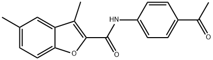 N-(4-acetylphenyl)-3,5-dimethyl-1-benzofuran-2-carboxamide Structural