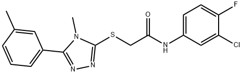 N-(3-chloro-4-fluorophenyl)-2-[[4-methyl-5-(3-methylphenyl)-1,2,4-triazol-3-yl]sulfanyl]acetamide Structural