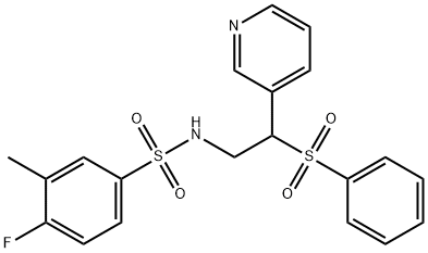 N-[2-(benzenesulfonyl)-2-pyridin-3-ylethyl]-4-fluoro-3-methylbenzenesulfonamide Structural