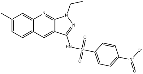 N-(1-ethyl-7-methylpyrazolo[3,4-b]quinolin-3-yl)-4-nitrobenzenesulfonamide Structural