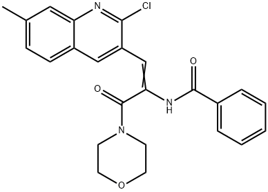 N-[(Z)-1-(2-chloro-7-methylquinolin-3-yl)-3-morpholin-4-yl-3-oxoprop-1-en-2-yl]benzamide Structural