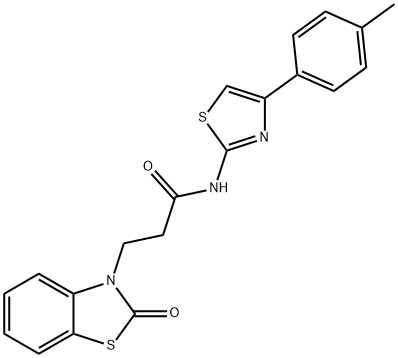 N-[4-(4-methylphenyl)-1,3-thiazol-2-yl]-3-(2-oxo-1,3-benzothiazol-3-yl)propanamide Structural