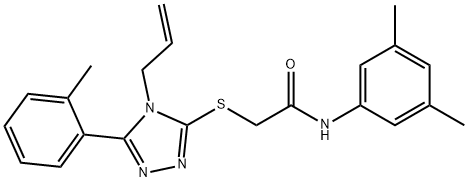N-(3,5-dimethylphenyl)-2-[[5-(2-methylphenyl)-4-prop-2-enyl-1,2,4-triazol-3-yl]sulfanyl]acetamide Structural