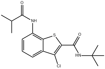 N-tert-butyl-3-chloro-7-(2-methylpropanoylamino)-1-benzothiophene-2-carboxamide Structural