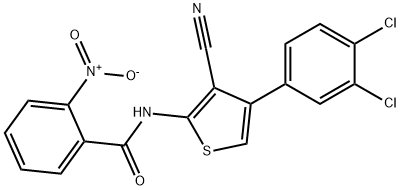 N-[3-cyano-4-(3,4-dichlorophenyl)thiophen-2-yl]-2-nitrobenzamide Structural