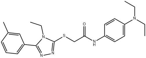 N-[4-(diethylamino)phenyl]-2-[[4-ethyl-5-(3-methylphenyl)-1,2,4-triazol-3-yl]sulfanyl]acetamide Structural
