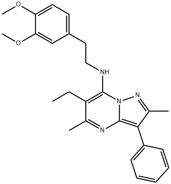 N-[2-(3,4-dimethoxyphenyl)ethyl]-6-ethyl-2,5-dimethyl-3-phenylpyrazolo[1,5-a]pyrimidin-7-amine Structural