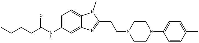N-[1-methyl-2-[2-[4-(4-methylphenyl)piperazin-1-yl]ethyl]benzimidazol-5-yl]pentanamide Structural