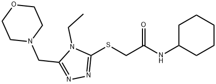 N-cyclohexyl-2-[[4-ethyl-5-(morpholin-4-ylmethyl)-1,2,4-triazol-3-yl]sulfanyl]acetamide Structural