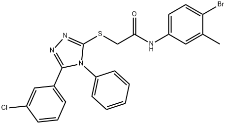 N-(4-bromo-3-methylphenyl)-2-[[5-(3-chlorophenyl)-4-phenyl-1,2,4-triazol-3-yl]sulfanyl]acetamide Structural
