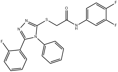 N-(3,4-difluorophenyl)-2-[[5-(2-fluorophenyl)-4-phenyl-1,2,4-triazol-3-yl]sulfanyl]acetamide Structural