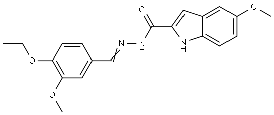 N-[(E)-(4-ethoxy-3-methoxyphenyl)methylideneamino]-5-methoxy-1H-indole-2-carboxamide Structural