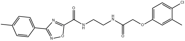N-[2-[[2-(4-chloro-3-methylphenoxy)acetyl]amino]ethyl]-3-(4-methylphenyl)-1,2,4-oxadiazole-5-carboxamide Structural