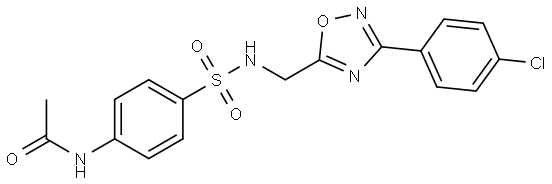N-[4-[[3-(4-chlorophenyl)-1,2,4-oxadiazol-5-yl]methylsulfamoyl]phenyl]acetamide Structural