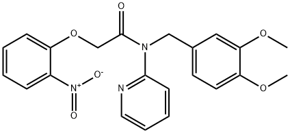 N-[(3,4-dimethoxyphenyl)methyl]-2-(2-nitrophenoxy)-N-pyridin-2-ylacetamide Structural