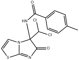 N-[5-(dichloromethyl)-6-oxoimidazo[2,1-b][1,3]thiazol-5-yl]-4-methylbenzamide Structural