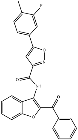 N-(2-benzoyl-1-benzofuran-3-yl)-5-(3-fluoro-4-methylphenyl)-1,2-oxazole-3-carboxamide Structural