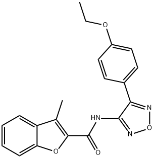 N-[4-(4-ethoxyphenyl)-1,2,5-oxadiazol-3-yl]-3-methyl-1-benzofuran-2-carboxamide Structural