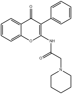 N-(4-oxo-3-phenylchromen-2-yl)-2-piperidin-1-ylacetamide Structural