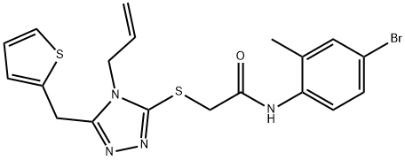 N-(4-bromo-2-methylphenyl)-2-[[4-prop-2-enyl-5-(thiophen-2-ylmethyl)-1,2,4-triazol-3-yl]sulfanyl]acetamide Structural