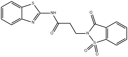N-(1,3-benzothiazol-2-yl)-3-(1,1,3-trioxo-1,2-benzothiazol-2-yl)propanamide Structural