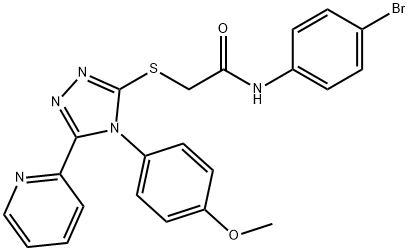 N-(4-bromophenyl)-2-[[4-(4-methoxyphenyl)-5-pyridin-2-yl-1,2,4-triazol-3-yl]sulfanyl]acetamide Structural