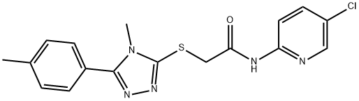 N-(5-chloropyridin-2-yl)-2-[[4-methyl-5-(4-methylphenyl)-1,2,4-triazol-3-yl]sulfanyl]acetamide Structural