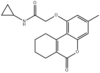N-cyclopropyl-2-[(3-methyl-6-oxo-7,8,9,10-tetrahydrobenzo[c]chromen-1-yl)oxy]acetamide Structural