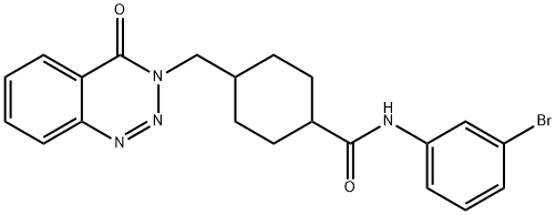 N-(3-bromophenyl)-4-[(4-oxo-1,2,3-benzotriazin-3-yl)methyl]cyclohexane-1-carboxamide Structural