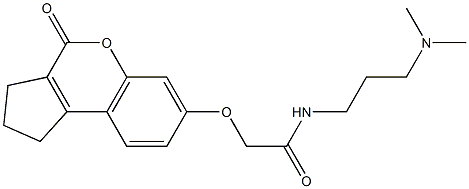 N-[3-(dimethylamino)propyl]-2-[(4-oxo-2,3-dihydro-1H-cyclopenta[c]chromen-7-yl)oxy]acetamide Structural