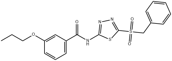 N-(5-benzylsulfonyl-1,3,4-thiadiazol-2-yl)-3-propoxybenzamide Structural