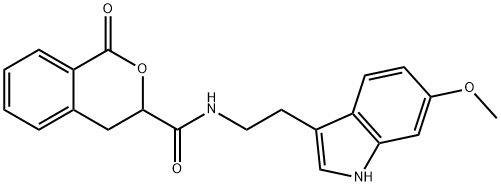 N-[2-(6-methoxy-1H-indol-3-yl)ethyl]-1-oxo-3,4-dihydroisochromene-3-carboxamide Structural