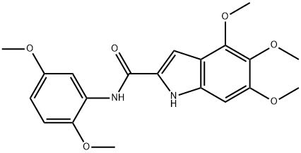N-(2,5-dimethoxyphenyl)-4,5,6-trimethoxy-1H-indole-2-carboxamide Structural