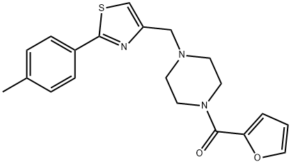 furan-2-yl-[4-[[2-(4-methylphenyl)-1,3-thiazol-4-yl]methyl]piperazin-1-yl]methanone Structural