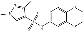 N-(2,3-dihydro-1,4-benzodioxin-6-yl)-1,3-dimethylpyrazole-4-sulfonamide Structural