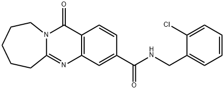 N-[(2-chlorophenyl)methyl]-12-oxo-7,8,9,10-tetrahydro-6H-azepino[2,1-b]quinazoline-3-carboxamide Structural