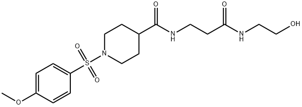 N-[3-(2-hydroxyethylamino)-3-oxopropyl]-1-(4-methoxyphenyl)sulfonylpiperidine-4-carboxamide Structural