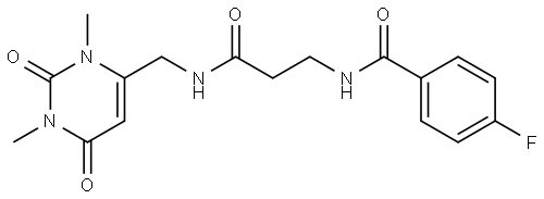 N-[3-[(1,3-dimethyl-2,6-dioxopyrimidin-4-yl)methylamino]-3-oxopropyl]-4-fluorobenzamide Structural