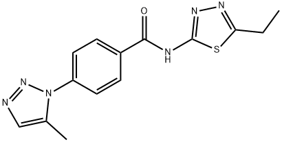 N-(5-ethyl-1,3,4-thiadiazol-2-yl)-4-(5-methyltriazol-1-yl)benzamide Structural