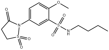 N-butyl-2-methoxy-5-(1,1,3-trioxo-1,2-thiazolidin-2-yl)benzenesulfonamide Structural