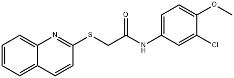 N-(3-chloro-4-methoxyphenyl)-2-quinolin-2-ylsulfanylacetamide Structural