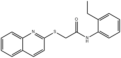 N-(2-ethylphenyl)-2-quinolin-2-ylsulfanylacetamide Structural
