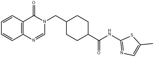 N-(5-methyl-1,3-thiazol-2-yl)-4-[(4-oxoquinazolin-3-yl)methyl]cyclohexane-1-carboxamide Structural