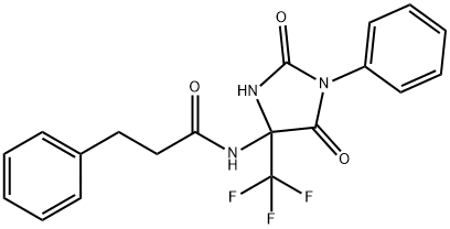 N-[2,5-dioxo-1-phenyl-4-(trifluoromethyl)imidazolidin-4-yl]-3-phenylpropanamide Structural